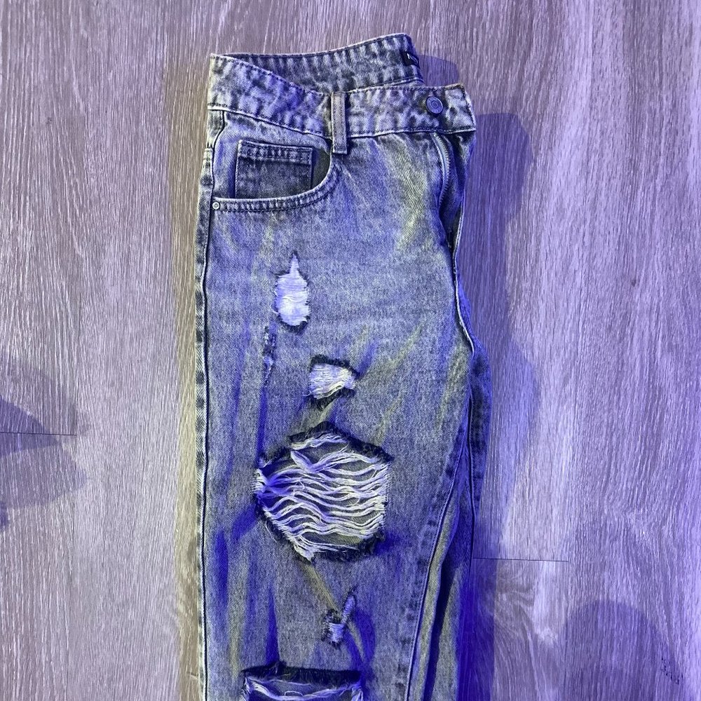 Distressed, Acid-Wash Jeans